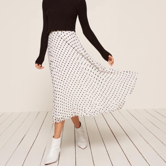 Reformation Dresses & Skirts - Reformation Polka Dot Midi Skirt